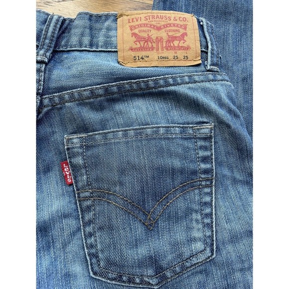Levis Youth Boys 514 Slim Straight Med Wash Jeans Size 10 Regular 25x25 - Picture 5 of 6